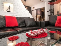 Apartment Black Red White